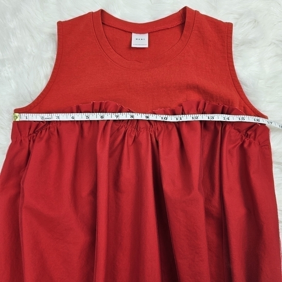 WANT Sleeveless Ruffle Blouse with Tulle - Picture 4 of 6